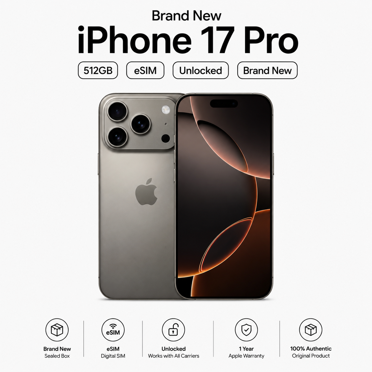 Brand New iPhone 17 Pro 512GB eSIM Unlocked