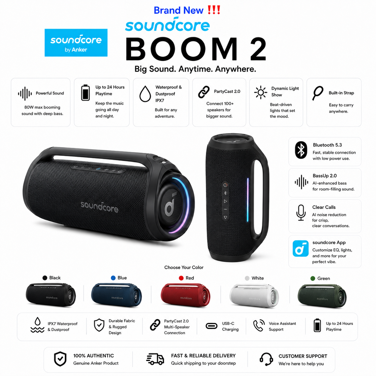 ANKER SOUNDCORE PARTYCAST BOOM 2