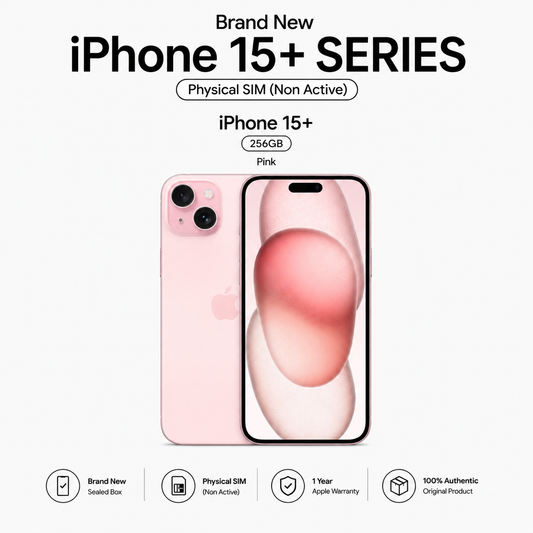 Brand New iPhone 15 Series Physical SIM (Non Active) – 15 Plus 256GB Pink