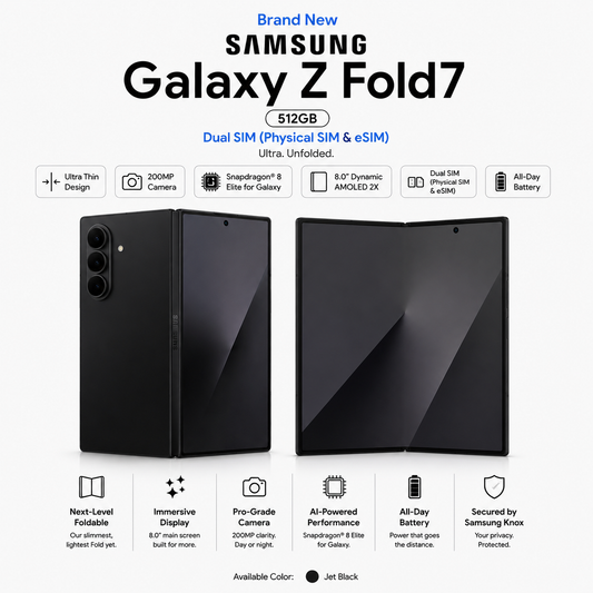 Brand New Samsung Fold 7 512GB Dual SIM (Jet Black)