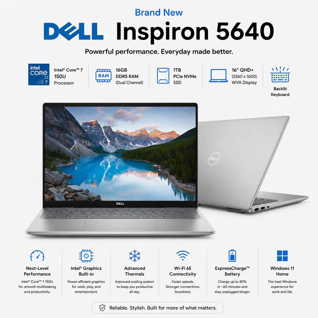 Dell Inspiron 5640 – Core 7 150U | 16GB RAM | 1TB SSD