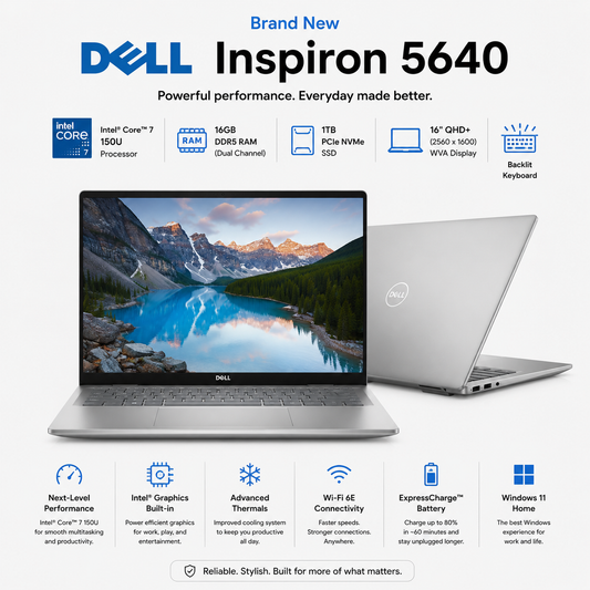 Dell Inspiron 5640 – Core 7 150U | 16GB RAM | 1TB SSD