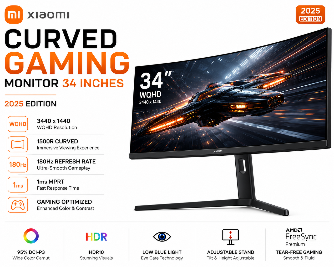 Xiaomi Curved Gaming Monitor 34" (2025 Edition)
